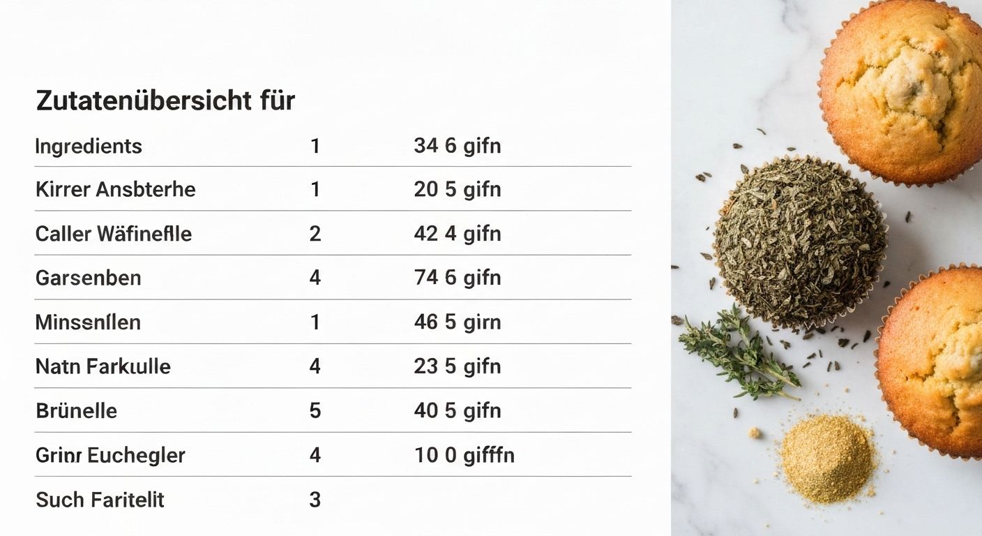 Zutatenübersicht für Cannabis Muffins