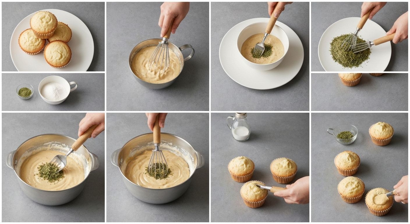 Zubereitungsschritte für Muffins mit Cannabis
