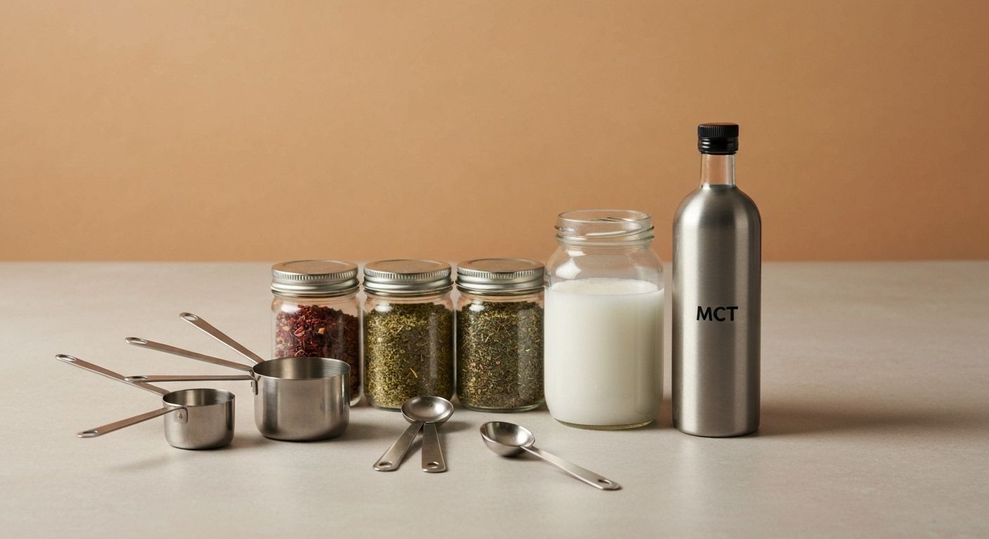 Zutaten Und Equipment Für Cannabis Kokosöl Und MCT Öl