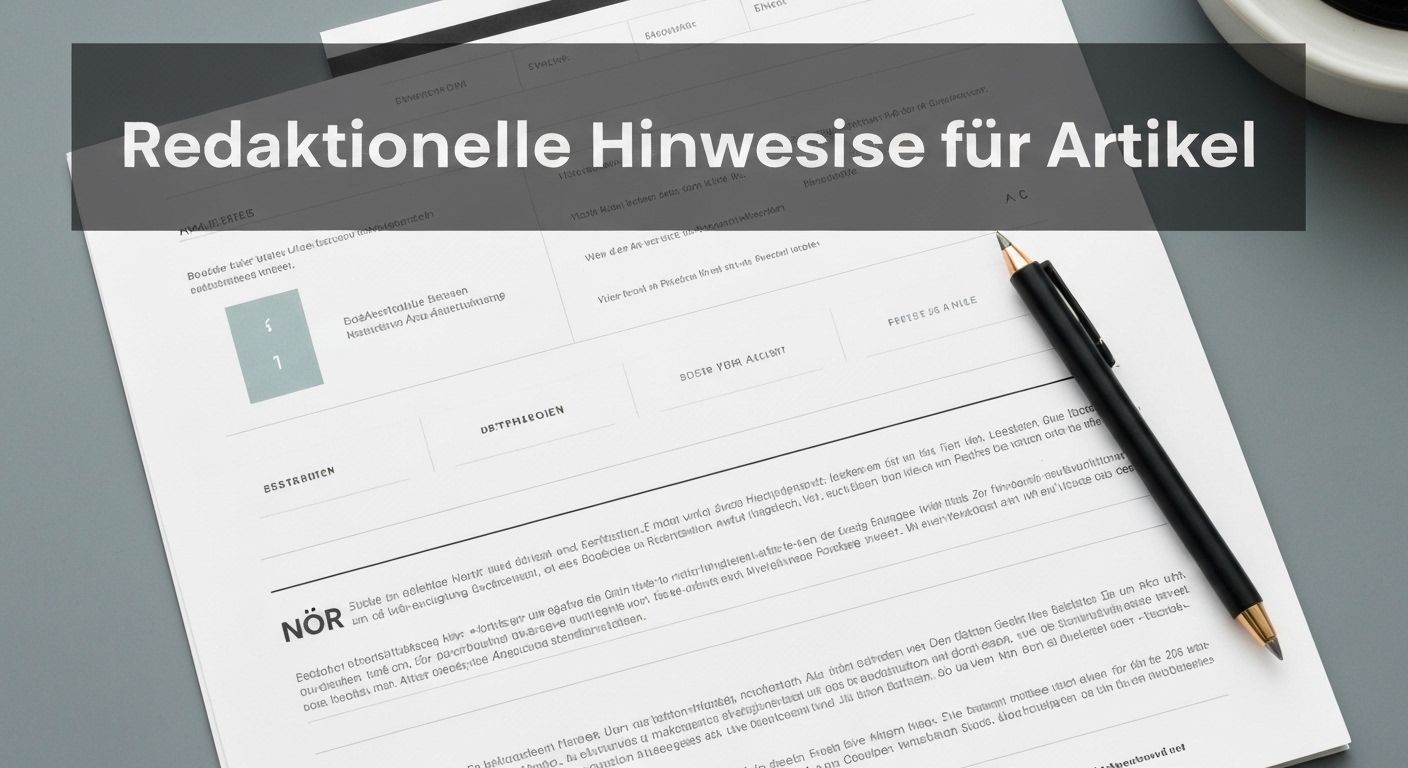 Redaktionelle Hinweise für Artikel